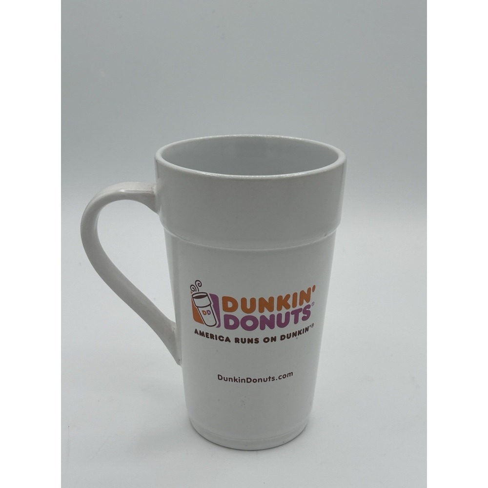 Dunkin Donuts Coffee Mug Latte Cup 18 Oz America Runs on Dunkin